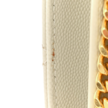 Saint Laurent Grain De Poudre Mixed Matelasse Triquilt Monogram Chain Wallet Blanc Vintage 14 of 15