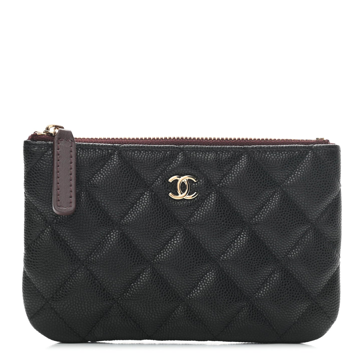 Caviar Quilted Small Cosmetic Case Black