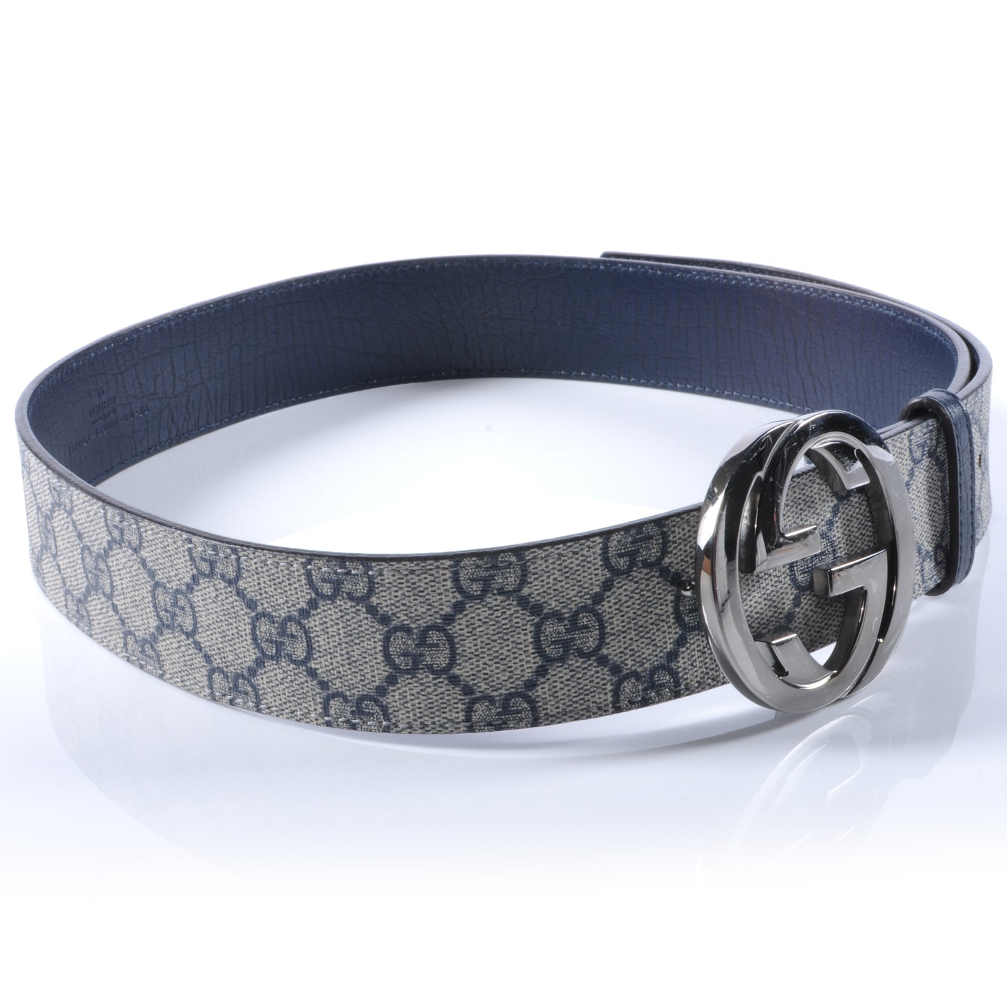 GG Plus Monogram Belt 90 36 Navy Blue