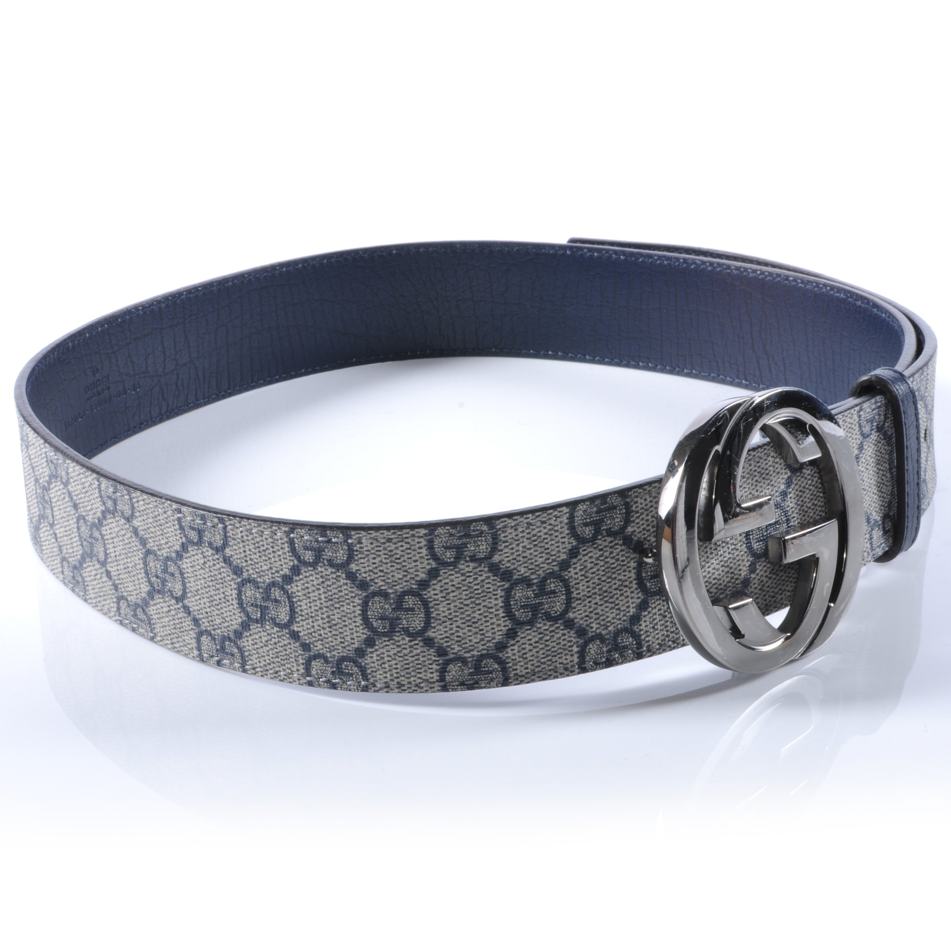 Gucci GG Plus Monogram Belt 90 36 Navy Blue 3 of 6