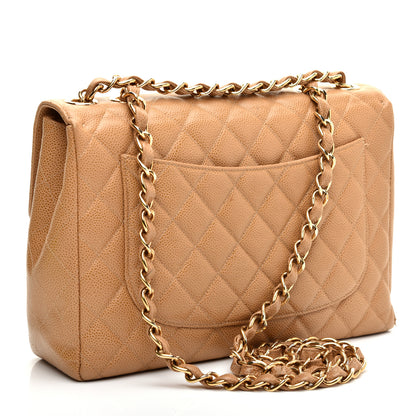 Chanel Caviar Jumbo Single Flap Beige 3 of 11