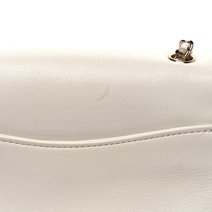 Chanel Lambskin CC Mania Flap Bag White 11 of 12