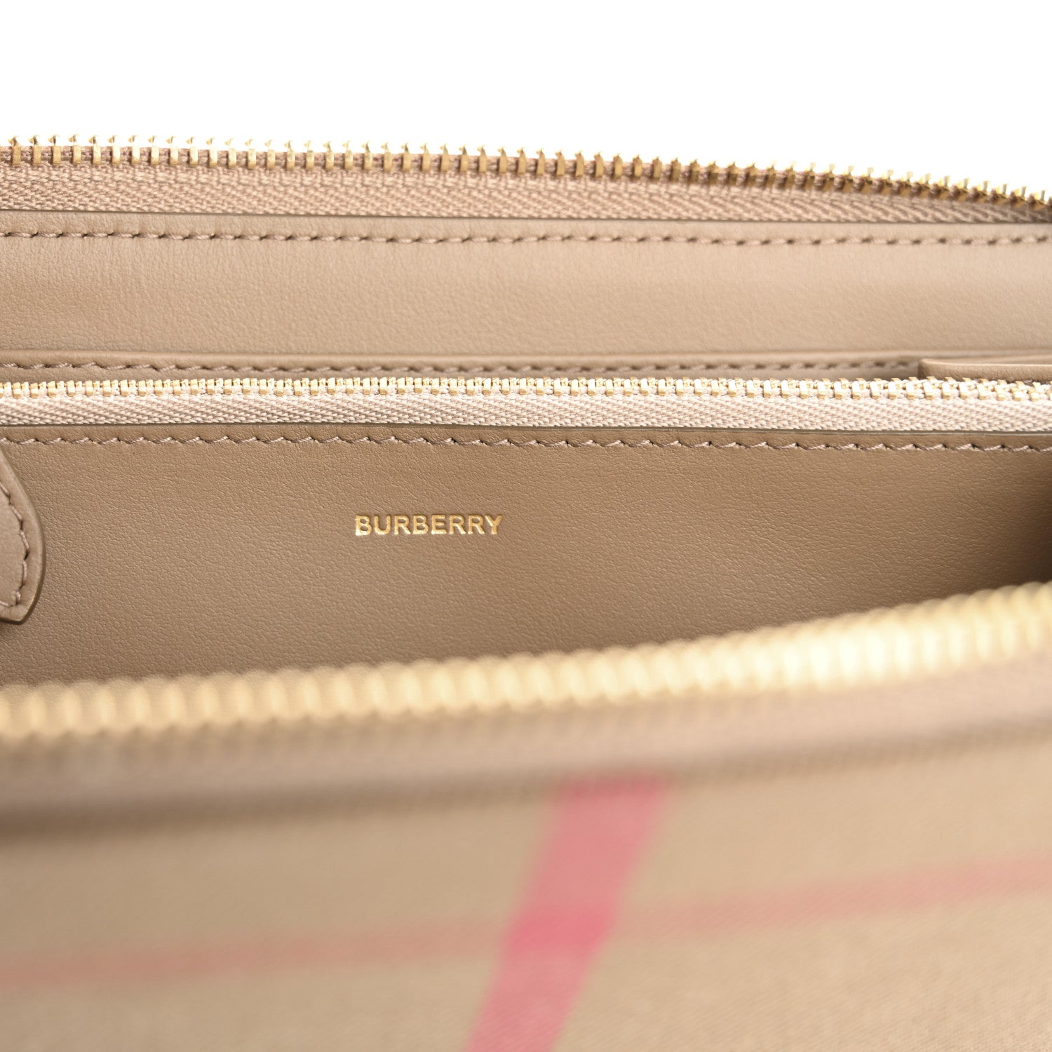 Burberry House Check Large Ziggy Zip Around Wallet Chestnut Beige 6 of 8
