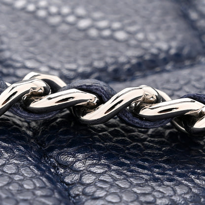 Chanel Caviar Quilted Clutch With Chain Flap Navy Blue 13 of 13