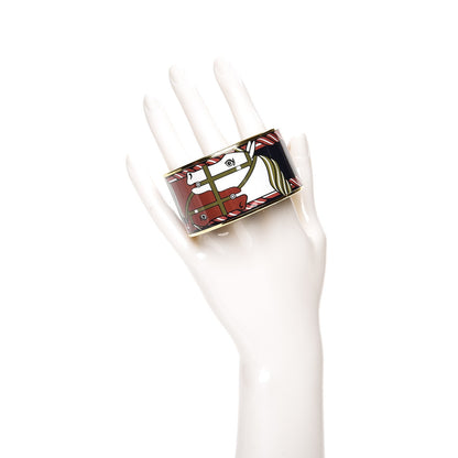 Hermes Enamel Printed Quadrige Extra Wide Bracelet 65 2 of 4