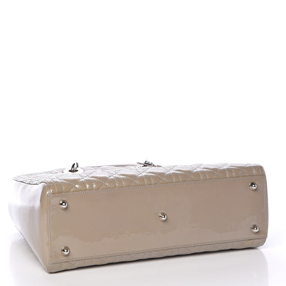 Christian Dior Patent Cannage Large Lady Dior Beige 4 of 21
