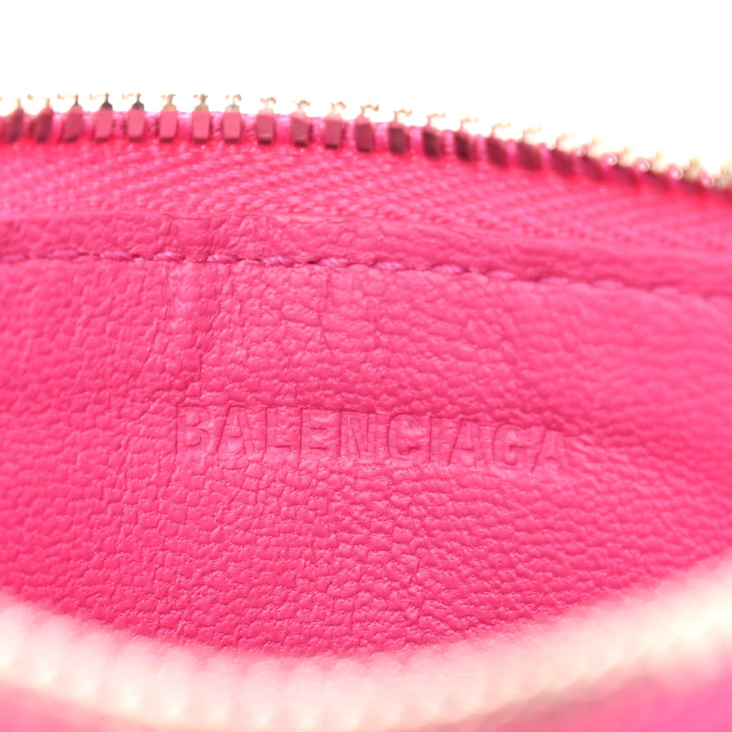 Grained Calfskin Large Cash Long Coin Card Holder Hot Pink