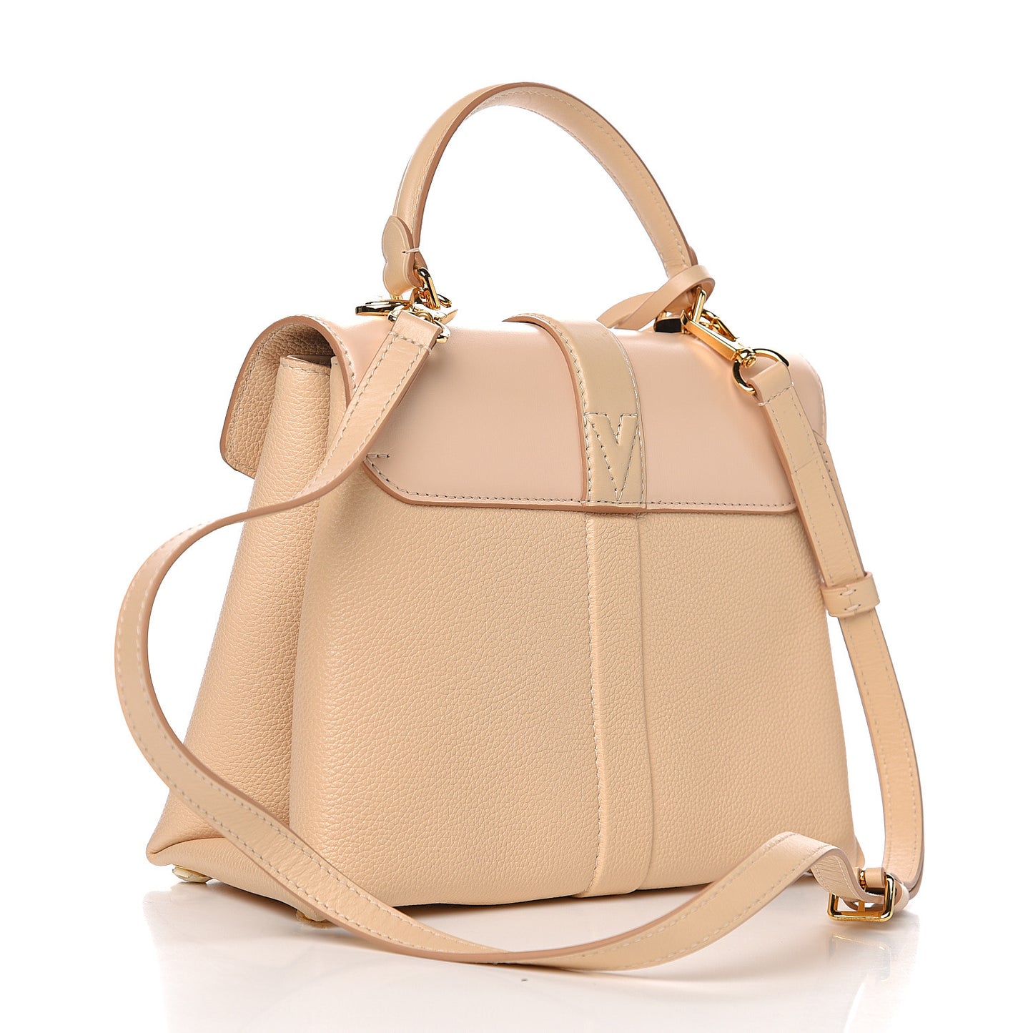 Grained Smooth Calfskin Rose Des Vents PM Creme