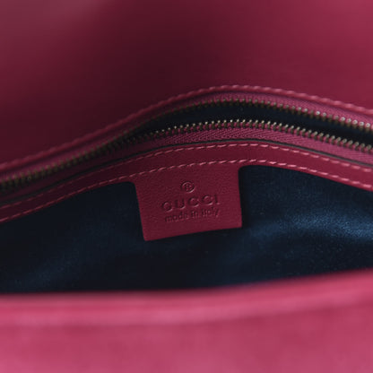 Gucci Velvet Matelasse Blind for Love Embroidered Medium GG Marmont Shoulder Bag Light Raspberry Rose Multicolor 8 of 10