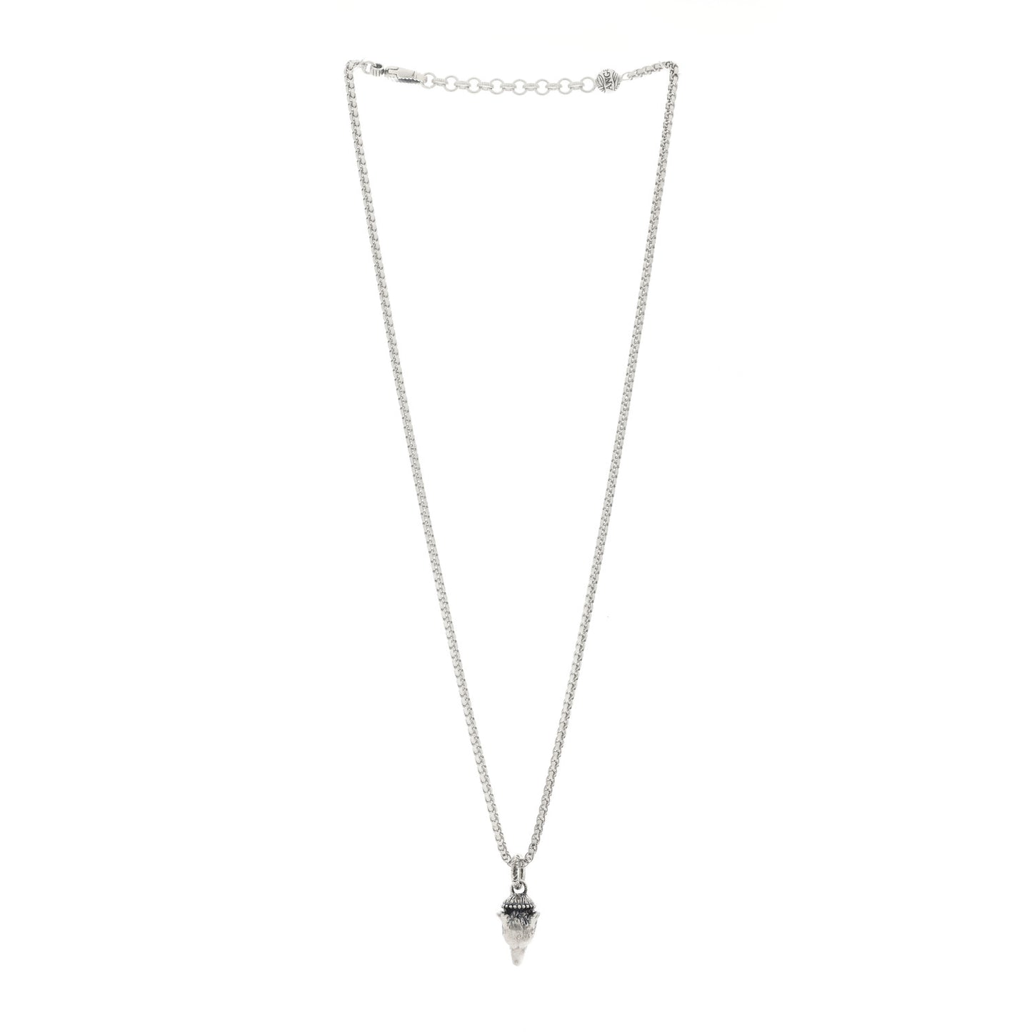 Sterling Silver Anger Forest Wolf Head Necklace