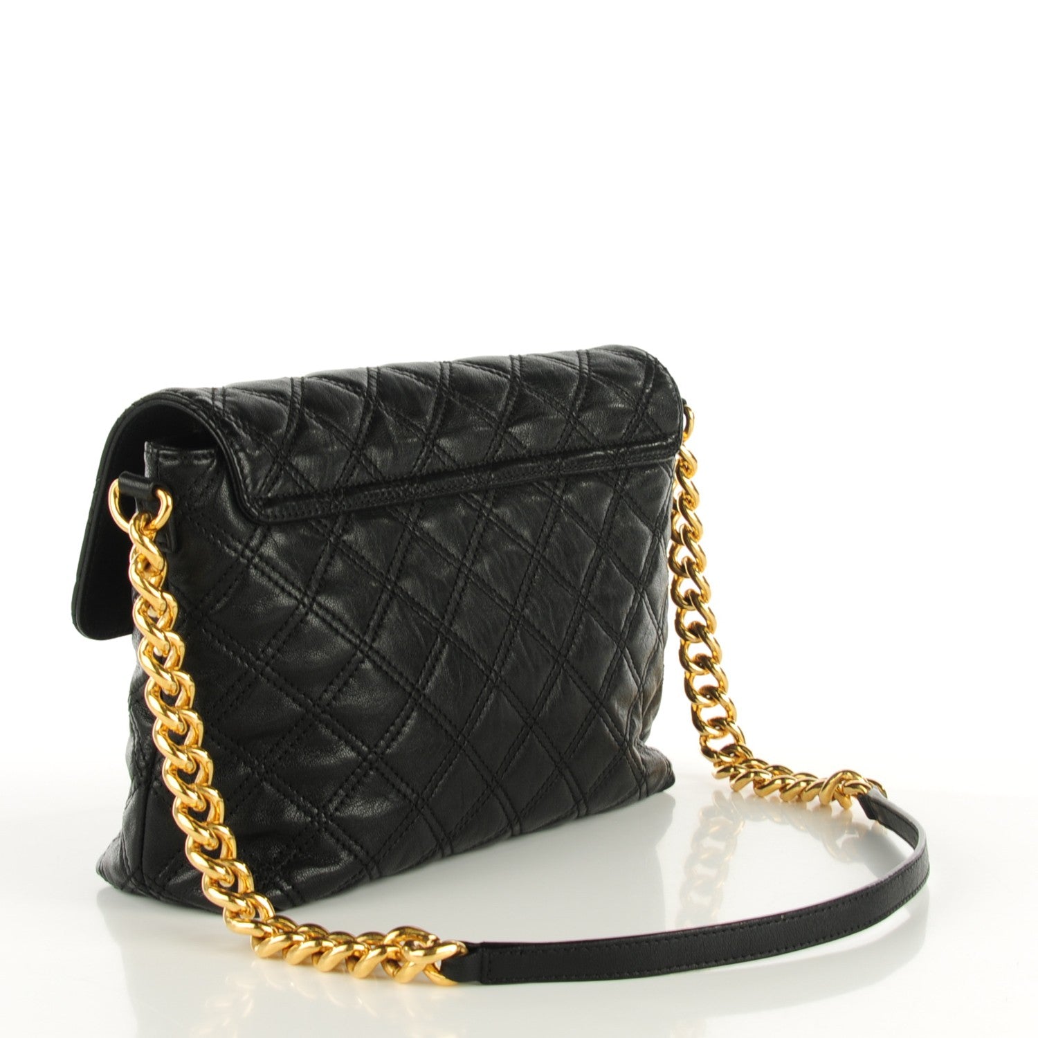 Marc Jacobs Lacquered Lambskin Quilted The Large Single Flap Black 3 of 8