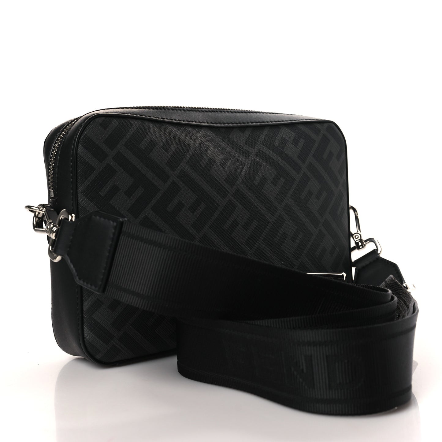 Glazed Fabric Vitello Liberty FF 1974 Diagonal Medium Camera Case Black Sunflower