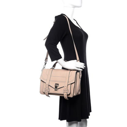 Proenza Schouler Grained Calfskin Medium Contrast Stitch PS1 Satchel Sand 2 of 11