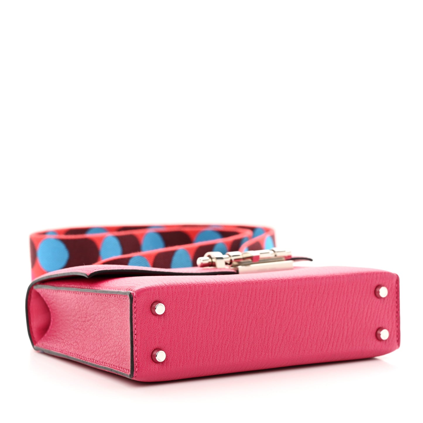 Chevre Mysore Mini Verrou Large Strap Bag Rose Mexico