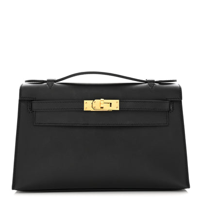 Hermes Swift Kelly Pochette Clutch Black 1 of 8