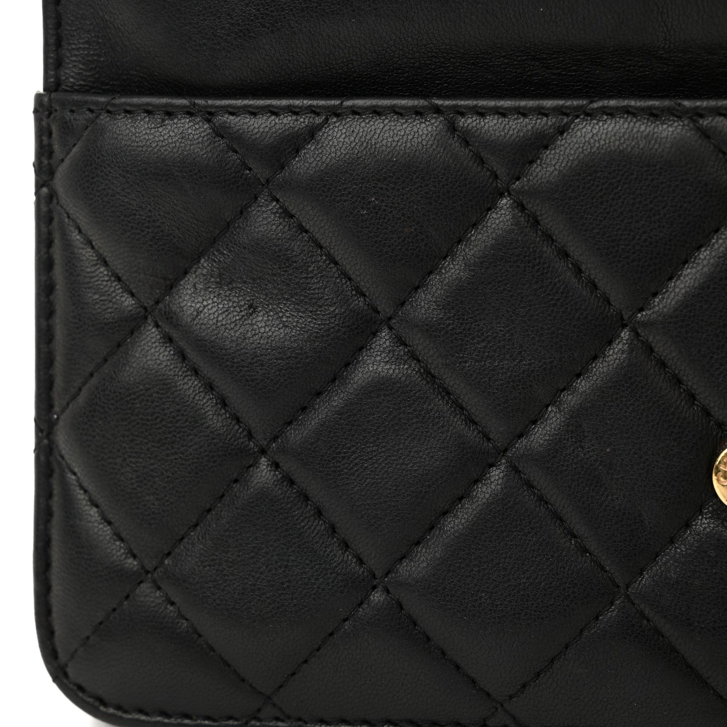 Lambskin Quilted Boy Wallet On Chain WOC Black