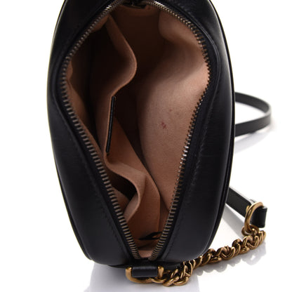 Gucci Calfskin Matelasse Mini GG Marmont Chain Shoulder Bag Black 5 of 10