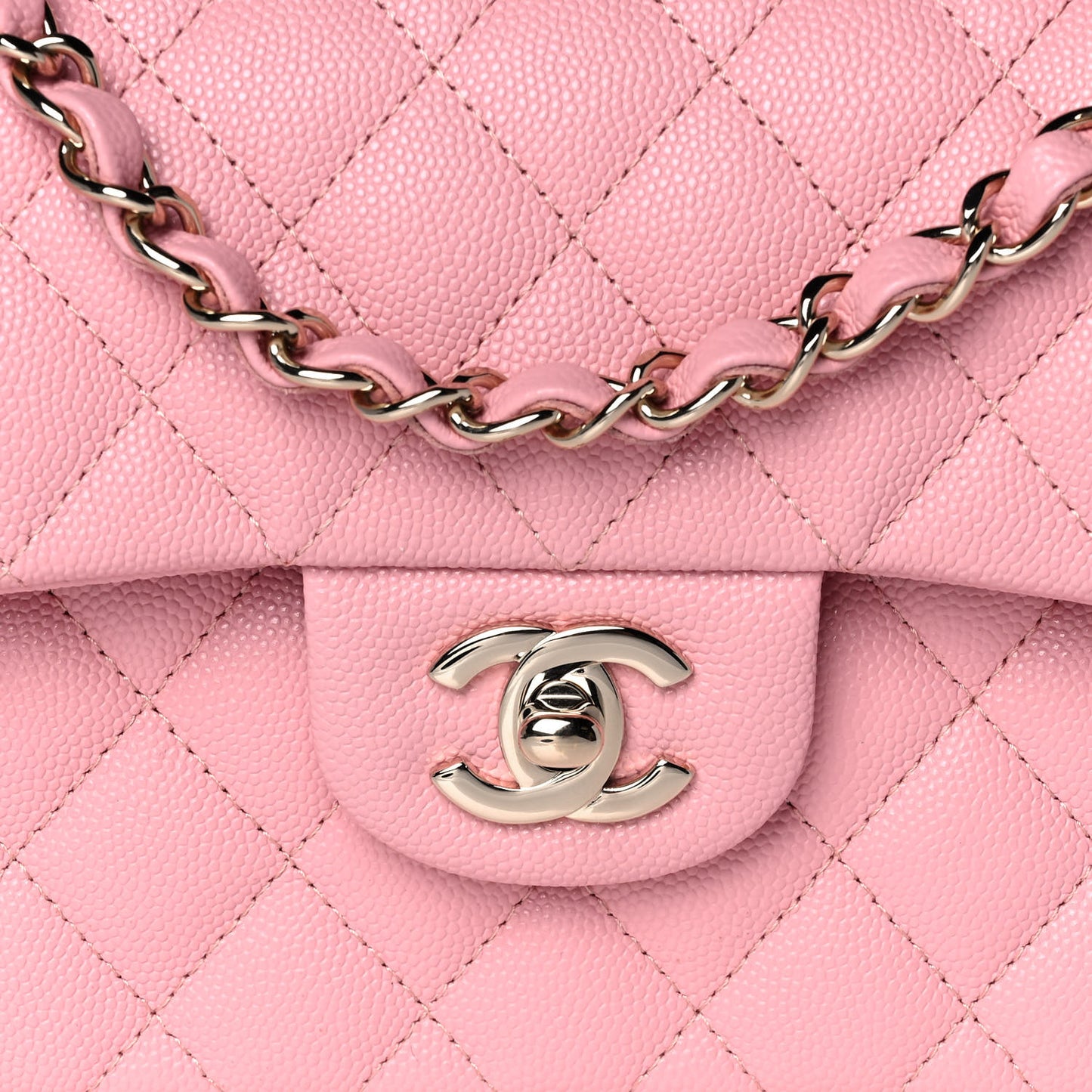 Caviar Quilted Small Double Flap Pink