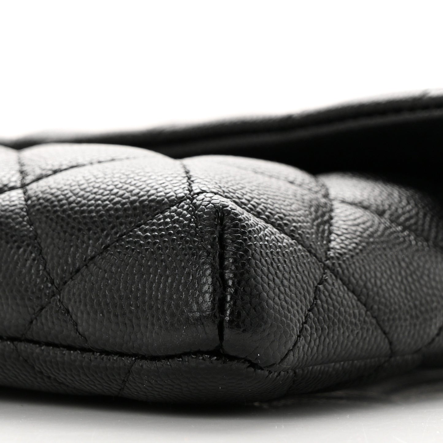 Caviar Quilted Flap Clutch Black