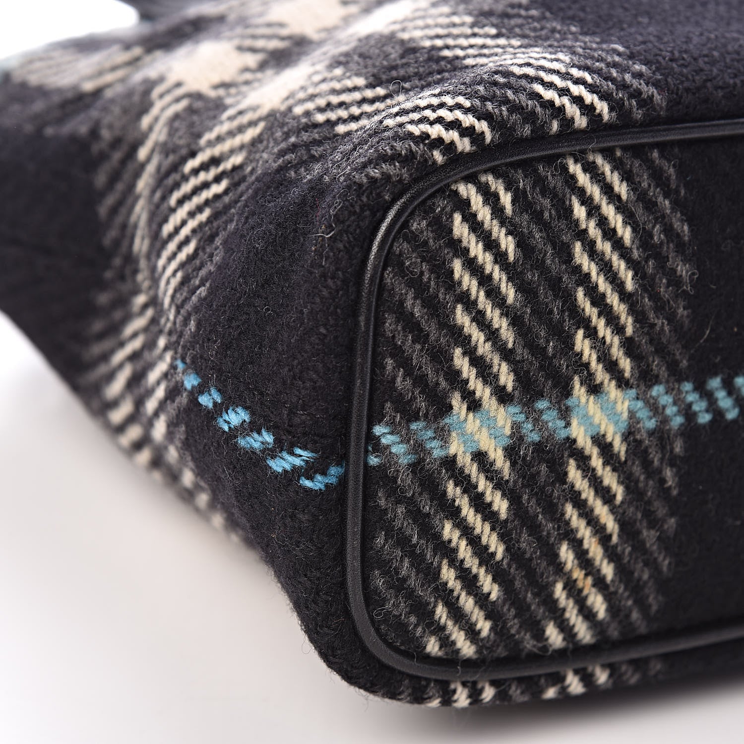 Burberry Wool Plaid Check Tote 8 of 10