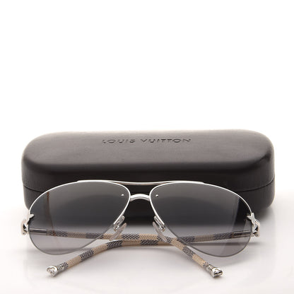 Louis Vuitton Damier Azur Petite Viola Pilote Aviator Sunglasses Z0570U 8 of 8
