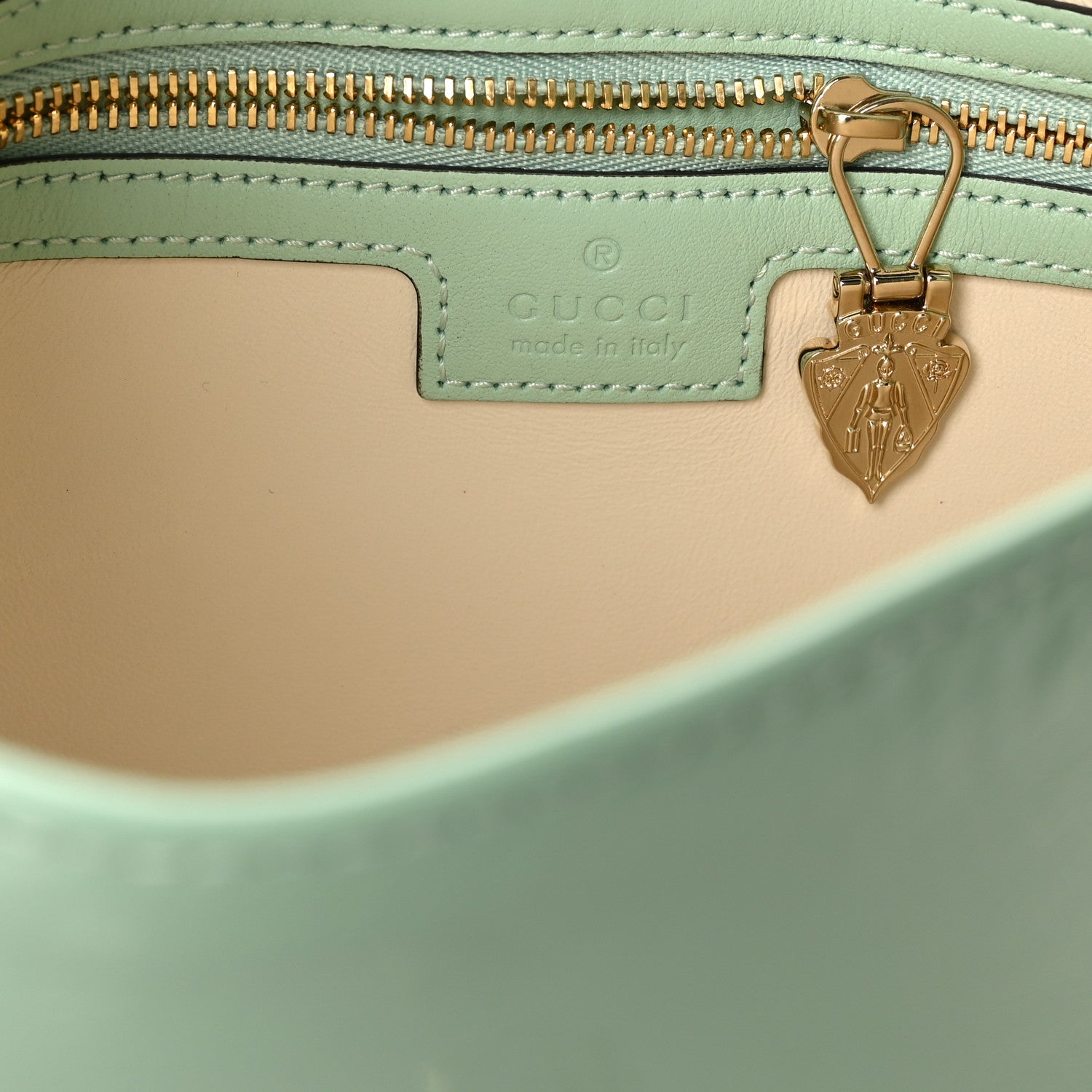 Gucci Patent Calfskin Small Jackie Shoulder Bag Light Green 6 of 10