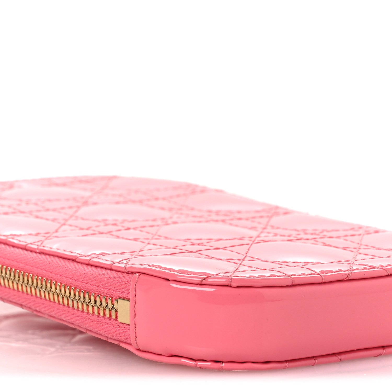 Christian Dior Patent Cannage Lady Dior Phone Holder Pink 9 of 11