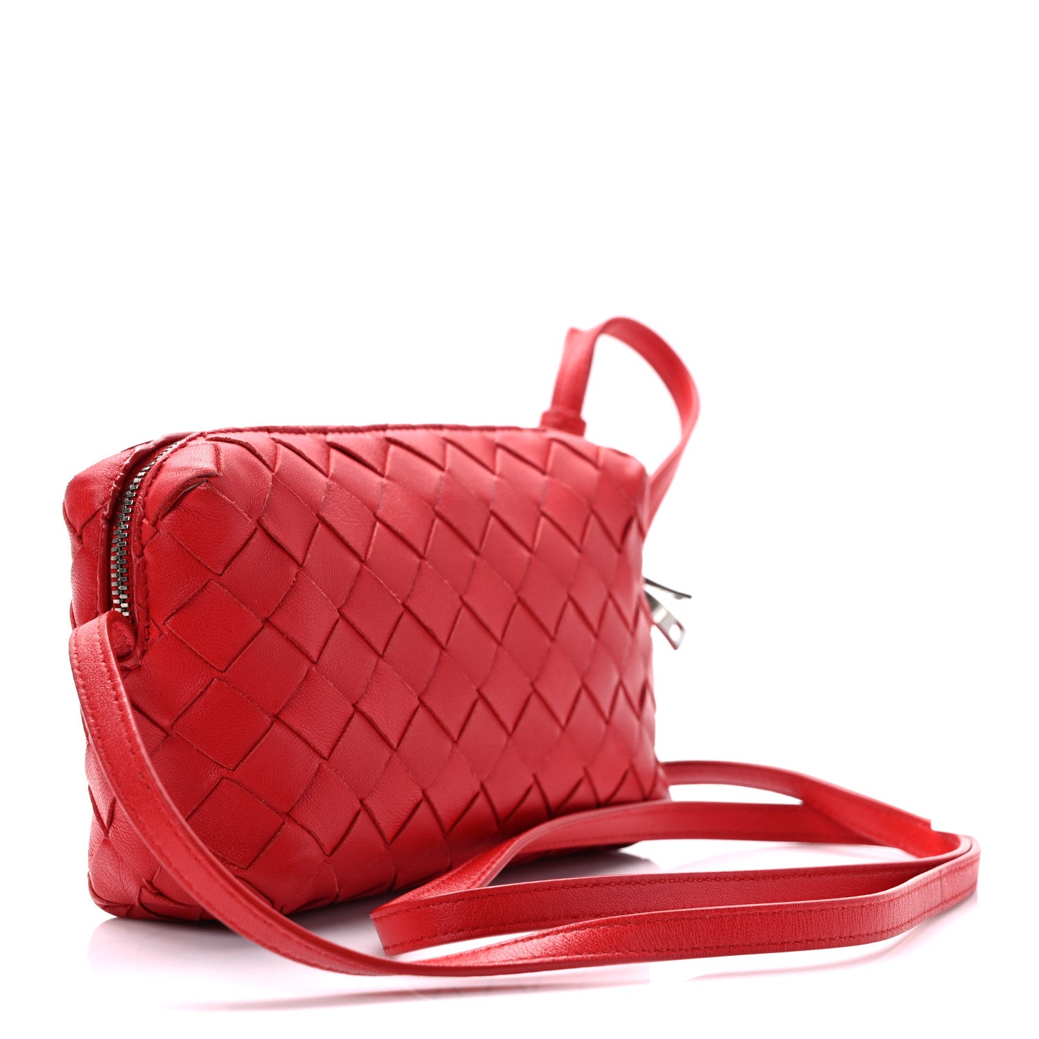 Bottega Veneta Nappa Intrecciato Mini Crossbody Red 4 of 13