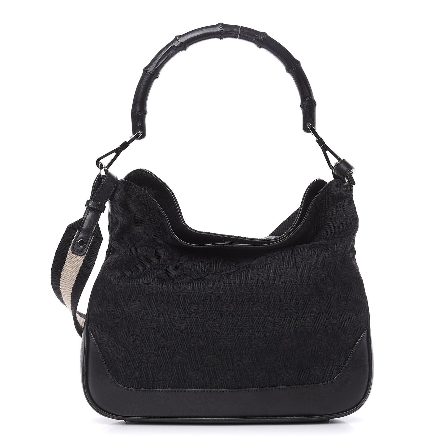 Monogram Bamboo Top Handle Bag Black