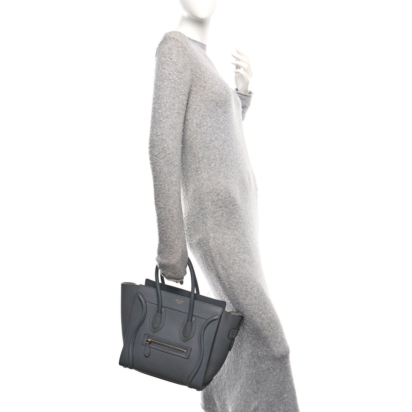 Baby Drummed Calfskin Micro Luggage Kohl
