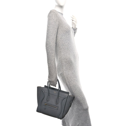 Celine Baby Drummed Calfskin Micro Luggage Kohl 2 of 9