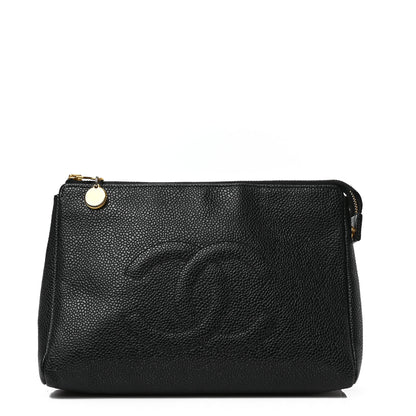 Chanel Caviar Timeless CC Cosmetic Pouch Bag Black 1 of 6