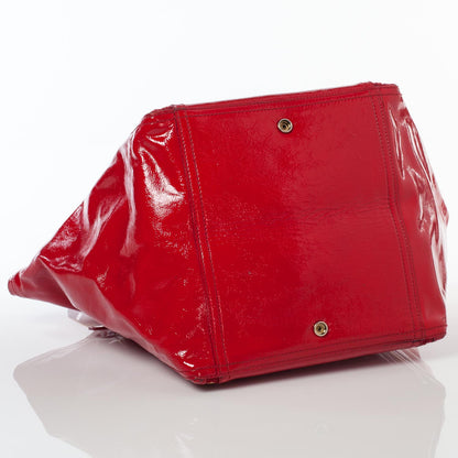 Saint Laurent Patent Large Downtown Tote Red 5 of 8