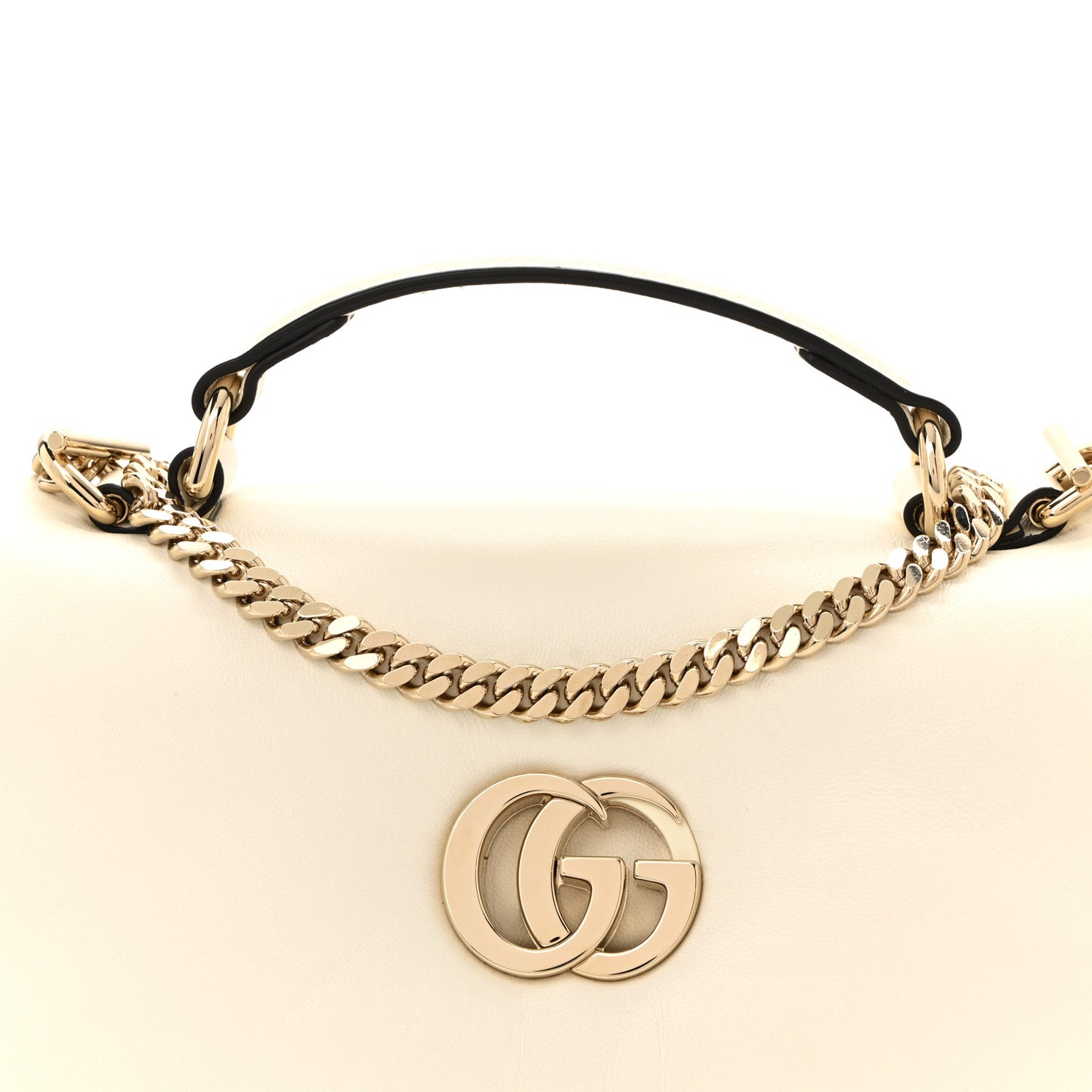 Lambskin Mini GG Milano Top Handle Shoulder Bag White
