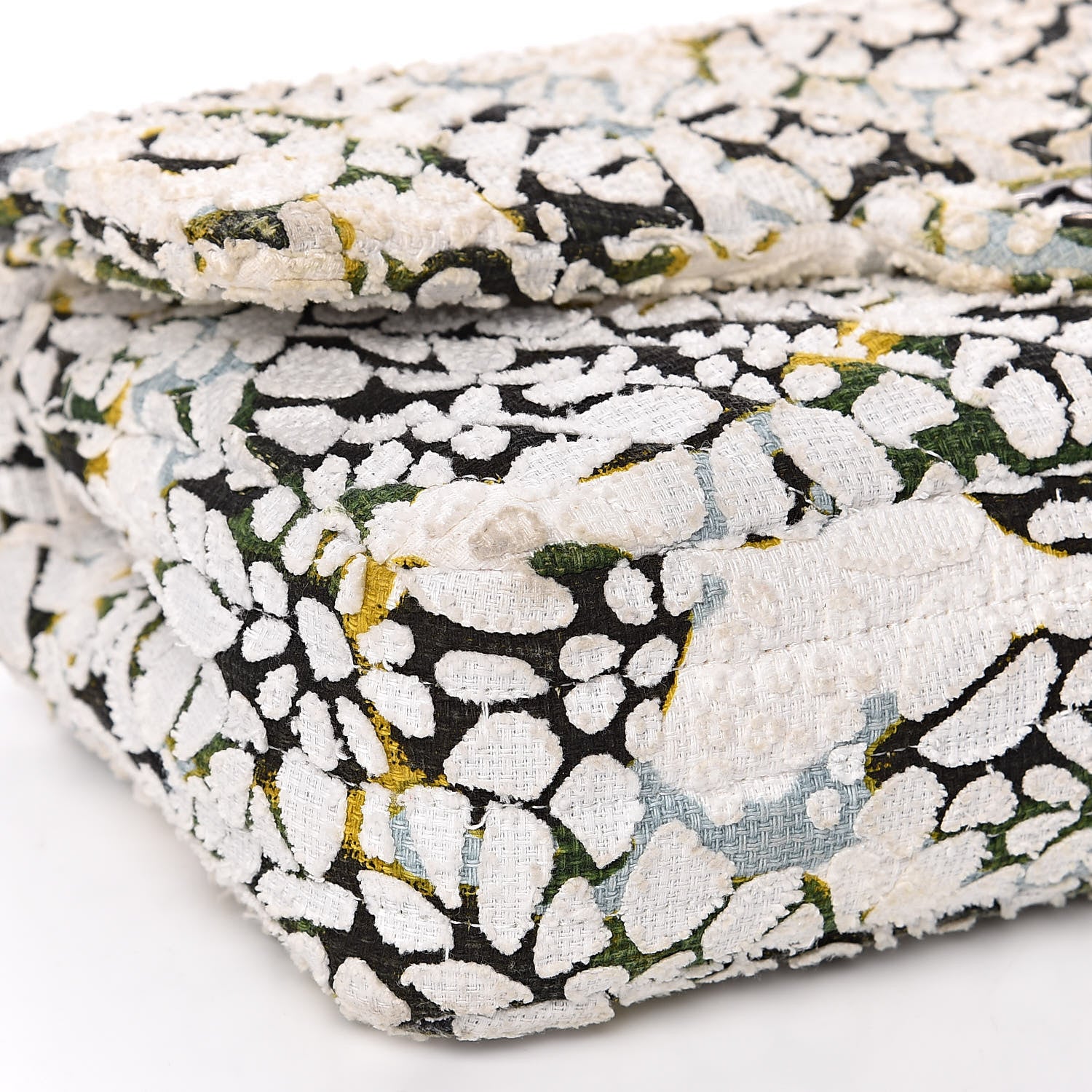 Chanel Tweed Quilted Medium Floral Double Flap White 8 of 12