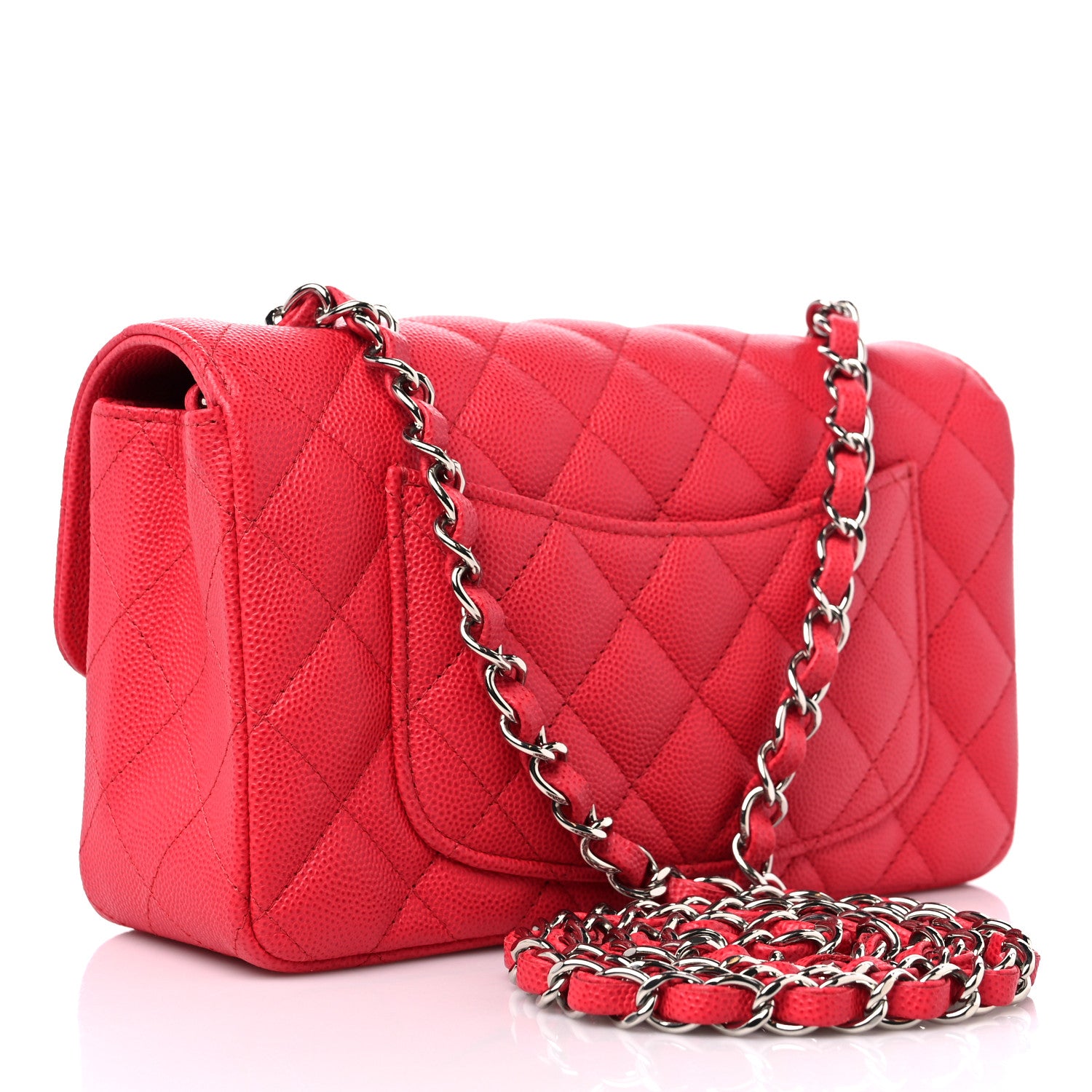 Chanel Caviar Quilted Mini Rectangular Flap Dark Pink 3 of 9