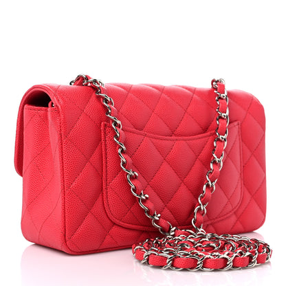 Chanel Caviar Quilted Mini Rectangular Flap Dark Pink 3 of 9