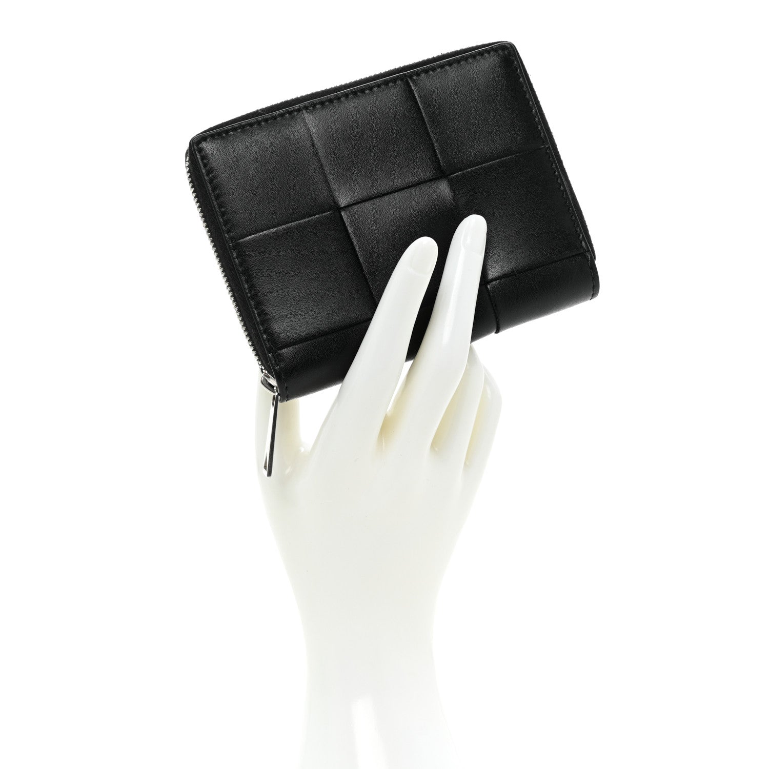 Bottega Veneta Nappa Maxi Intrecciato Zip Around Wallet Black 2 of 11