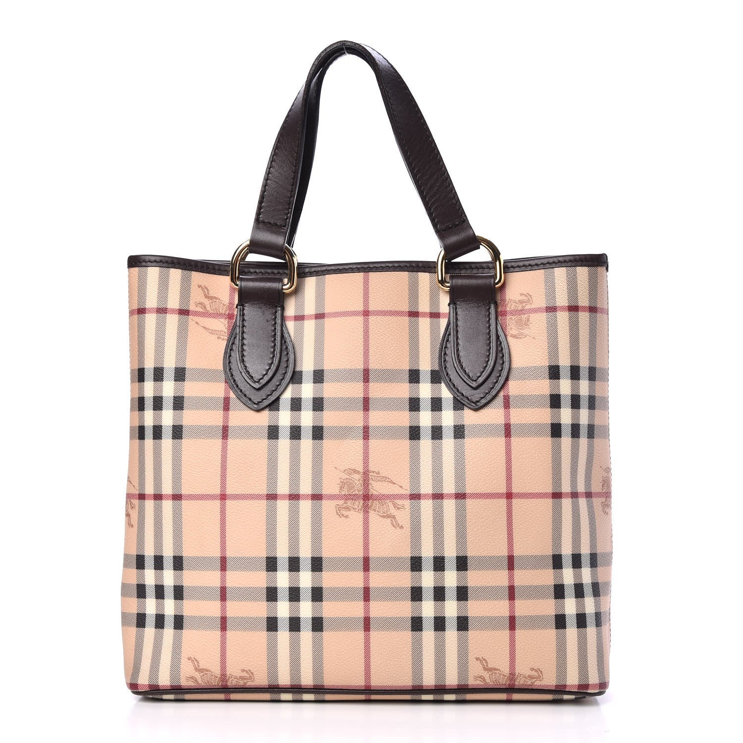 Burberry Haymarket Check Small Onslow Tote Brown 1 of 8
