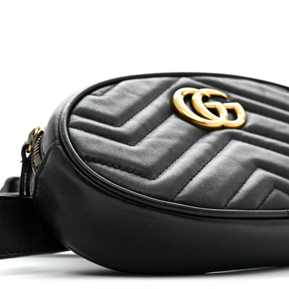 Gucci Calfskin Matelasse GG Marmont Belt Bag 85 34 Black 9 of 20