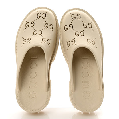 Gucci Rubber Monogram GG Go Through Platform Slide Clogs Mystic White 2 of 10
