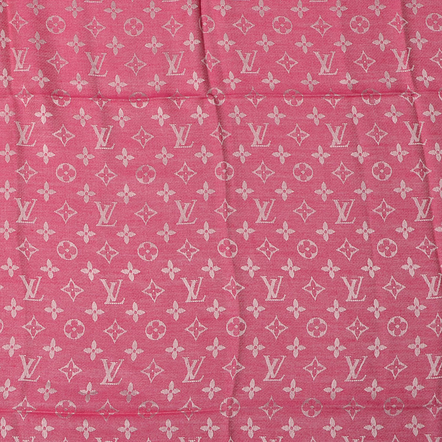 Louis Vuitton Wool Silk Monogram Denim Shawl Pivoine 1 of 5