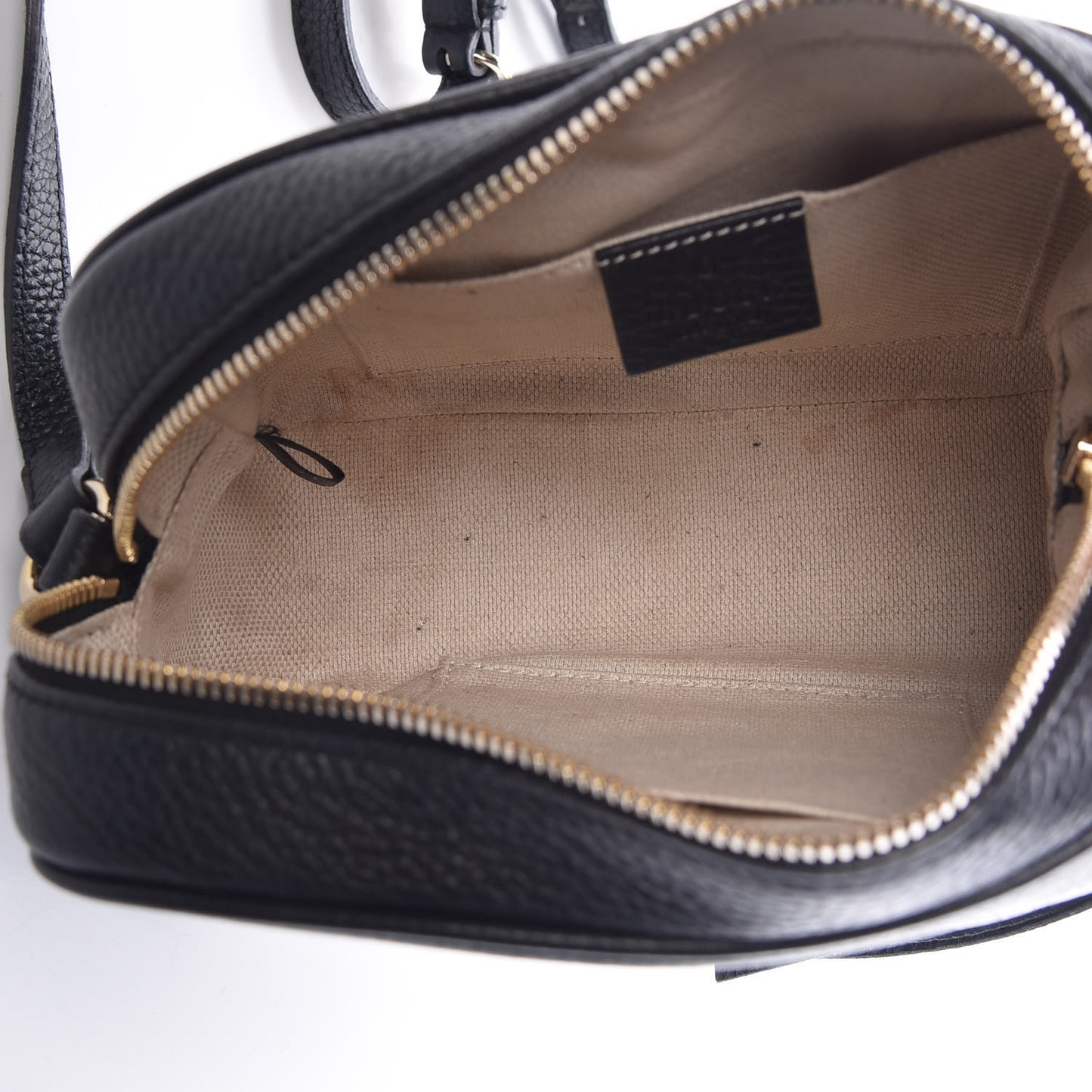 Pebbled Calfskin Small Soho Disco Bag Black