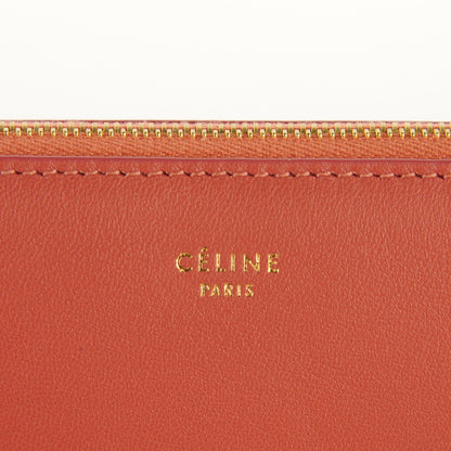 Celine Lambskin Bi-Color Solo Clutch Pouch Terracotta Dark Green 5 of 8