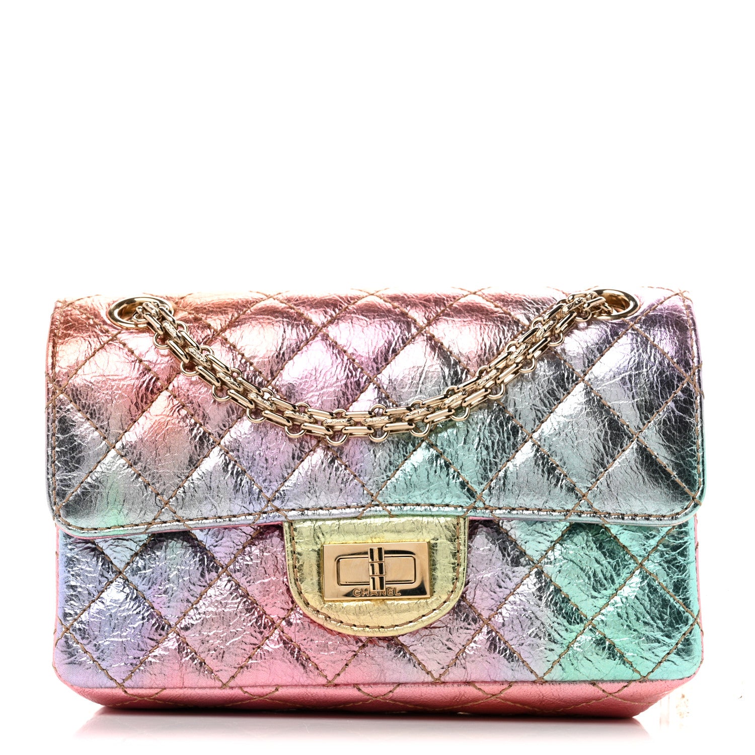 Chanel Metallic Goatskin Quilted Mini 2.55 Reissue Flap Multicolor 1 of 11