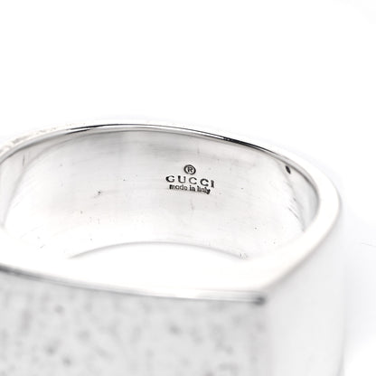 Gucci Sterling Silver Hammered Signet Ring 59 8.75 4 of 5