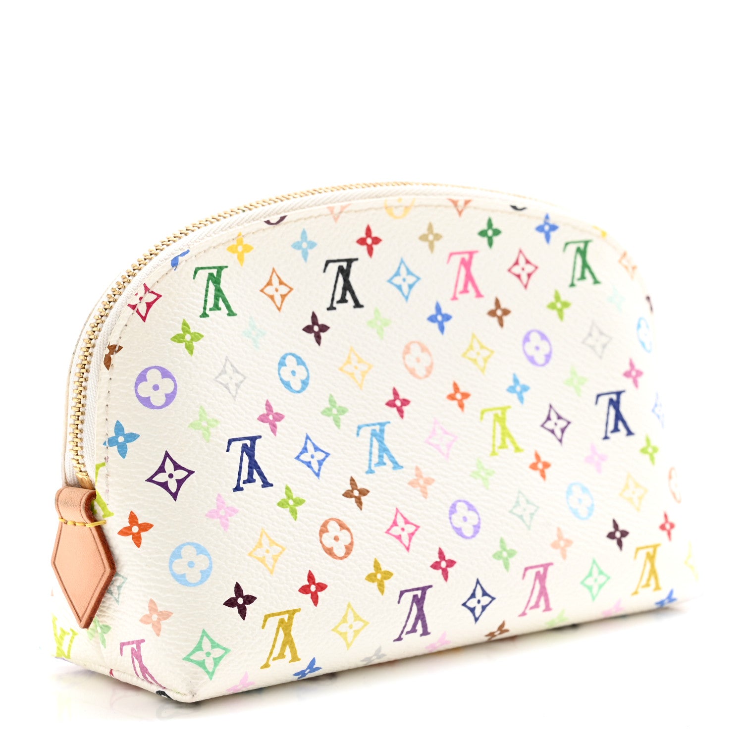 Louis Vuitton Monogram Multicolor Cosmetic Pouch White Litchi 3 of 7