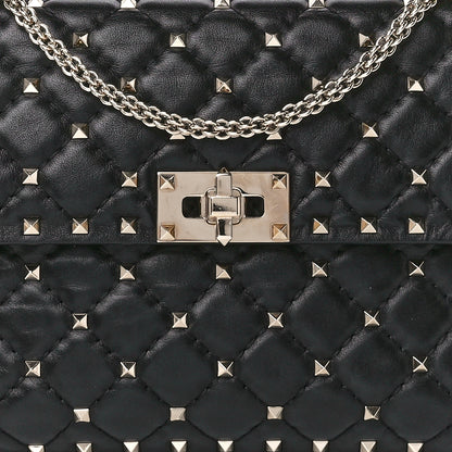 Valentino Garavani Lambskin Medium Rockstud Spike Shoulder Bag Black 7 of 10