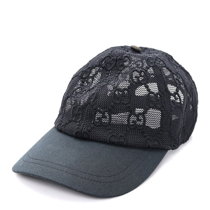 Gucci Mesh GG Monogram Shivali Baseball Hat M Black 1 of 10