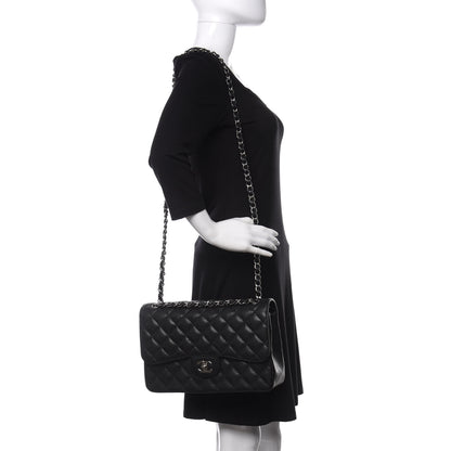 Chanel Caviar Quilted Jumbo Double Flap Black 2 of 11